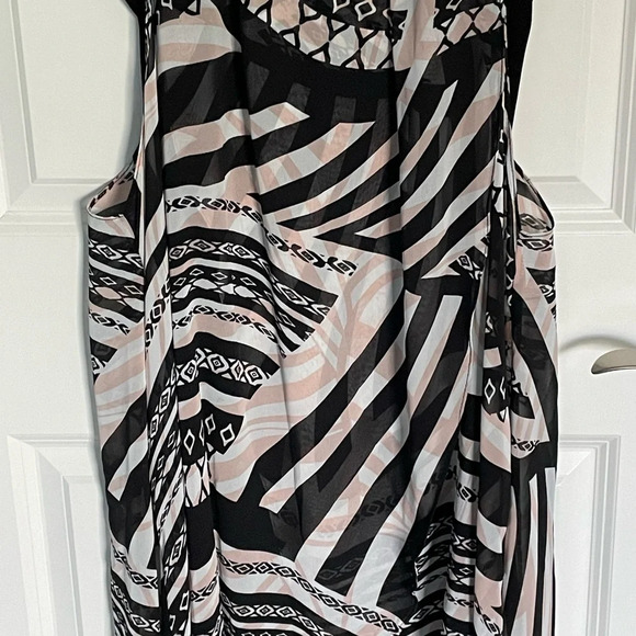 Joseph Ribkoff Semi-Sheer Faux Wrap Printed Dress - 29499 - Picture 6 of 16